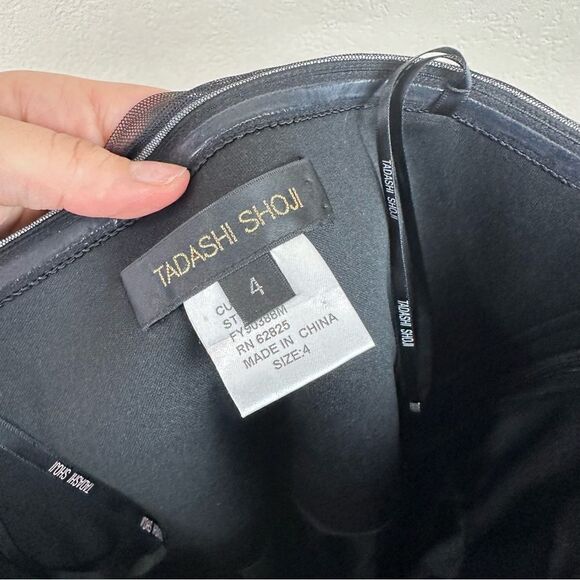 Tadashi Strapless Tulle Lace Mini Cocktail Dress Size 4 Black - Picture 5 of 7